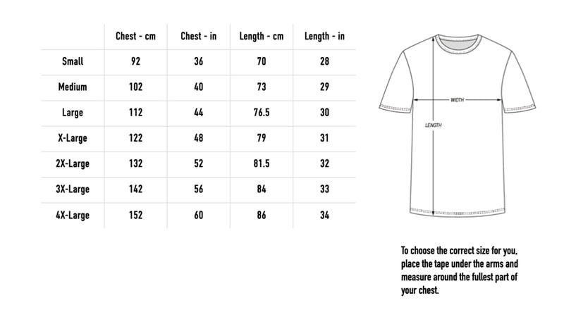 Size chart for 2026 John Baizley Shirt - Black