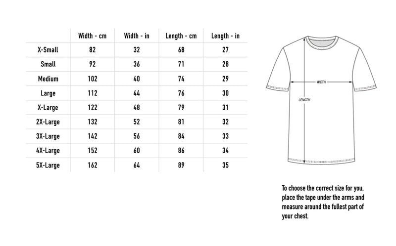 Size chart for 2026 Lineup Shirt - Violet
