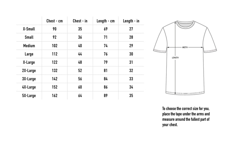 Size chart for Logo Tie Dye Shirt - Pink